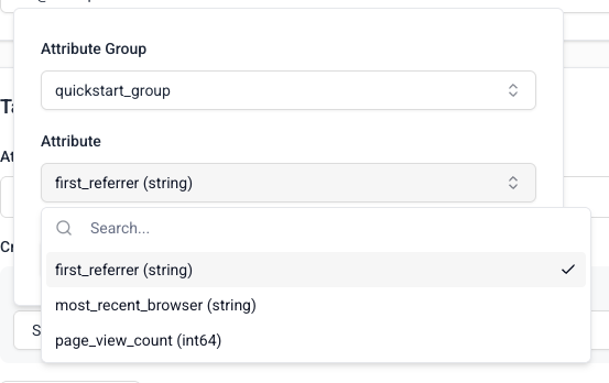 Intervention criteria configuration showing attribute selection, operator, and value fields